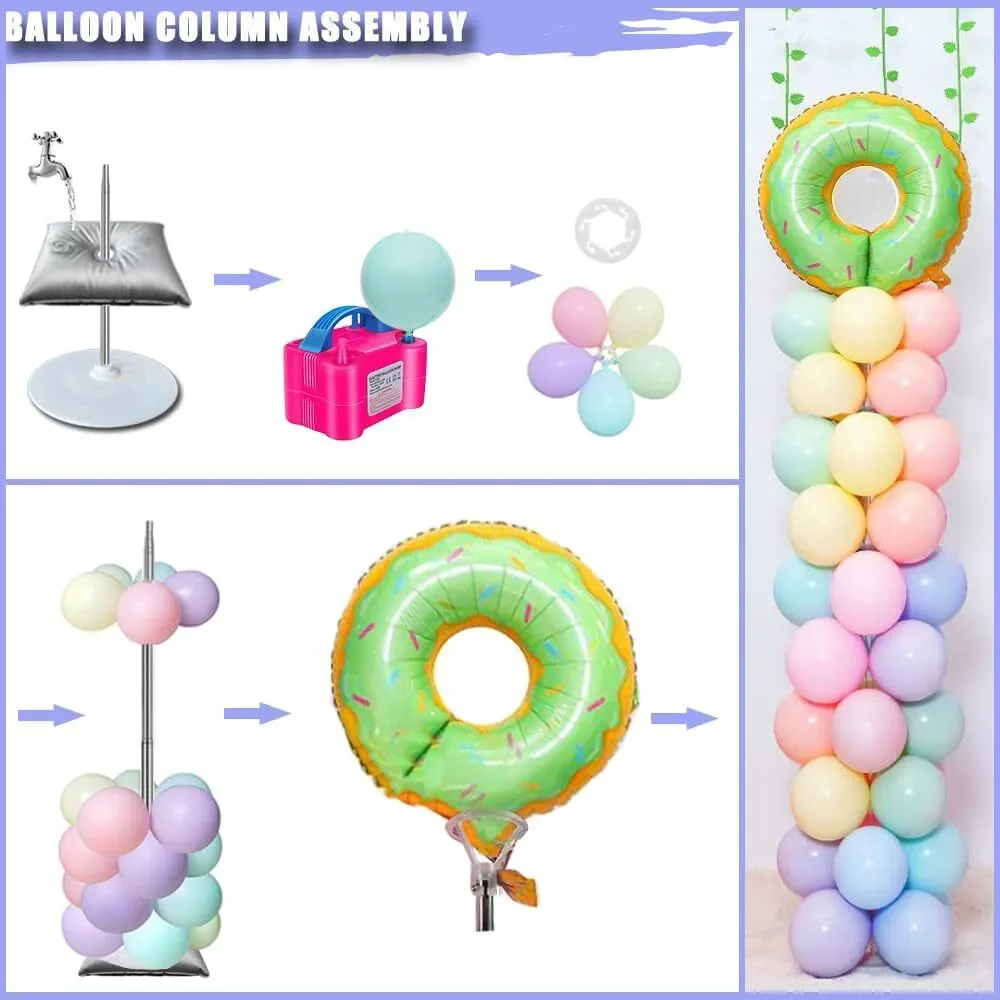 Balloon Columns Stand Set of 4, 7 Feet Telescoping Arches with Bases, Adjustable